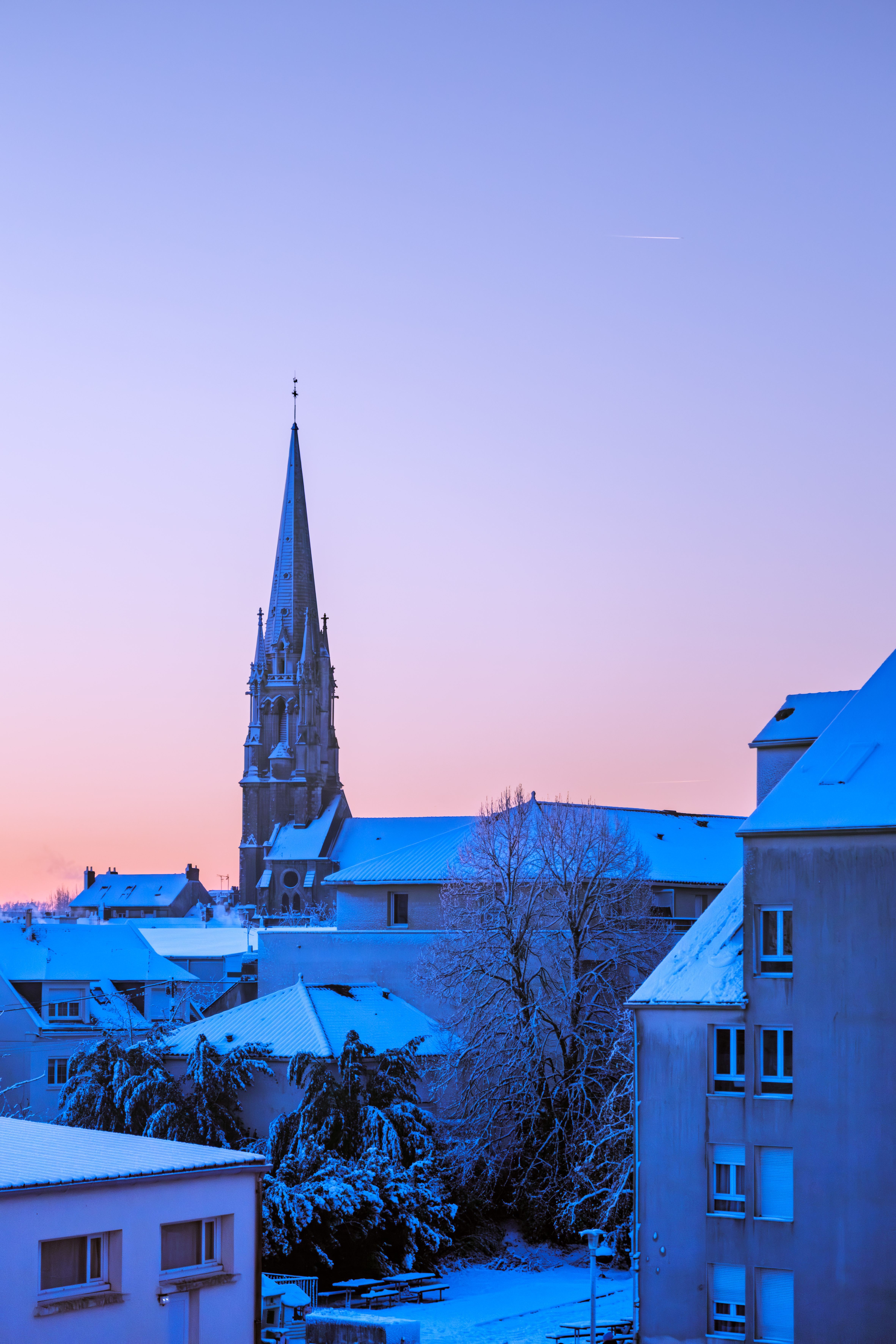 Clocher sous la neige - Nantes